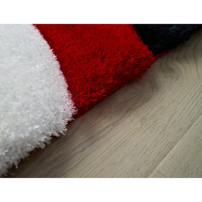 Tapis à poils longs Mateos au design abstrait