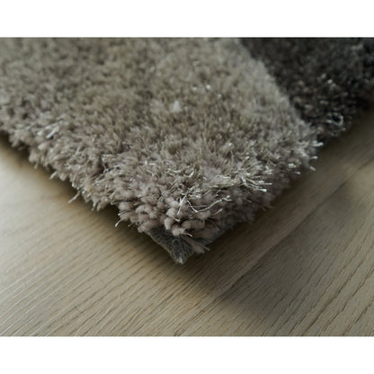 Tapis à poils longs Mateos au design abstrait