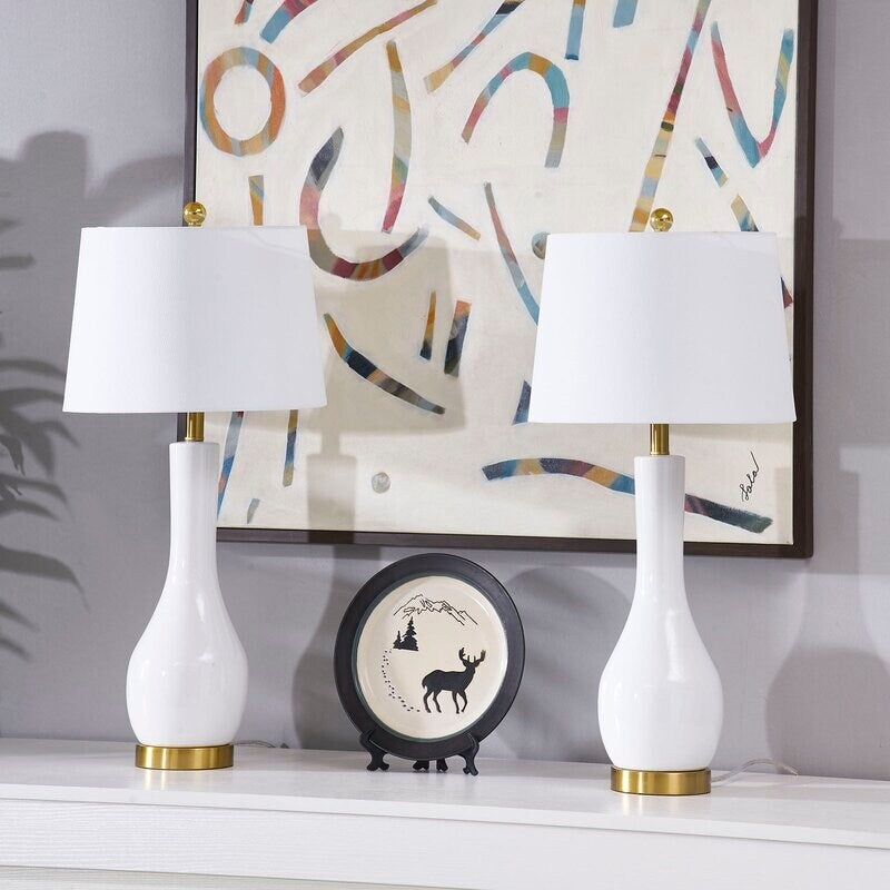 Ensemble de lampes de table en céramique 28,5 avec USB (lot de 2)