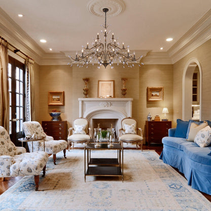 Lustre en cristal style bougie style rétro avec branches d'arbres