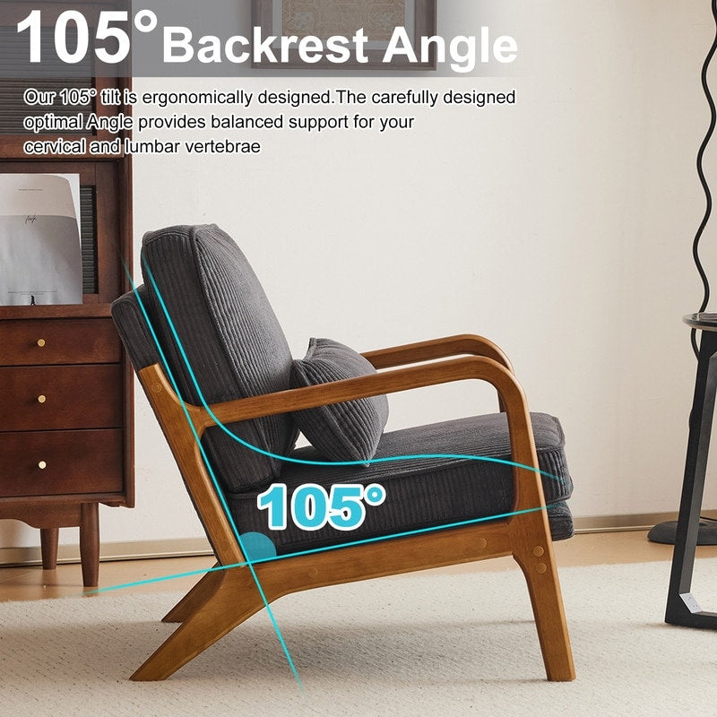 Chaise d'appoint rembourrée de style moderne du milieu du siècle