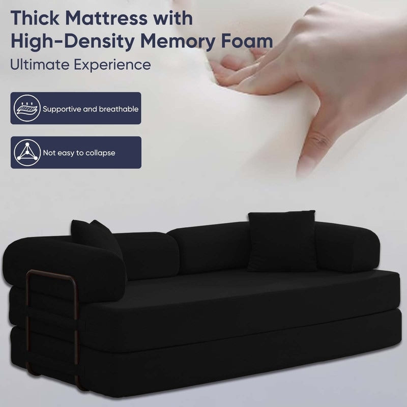 Canapé-lit convertible Mixoy avec accoudoirs amovibles, matelas pliant, canapé-lit de sol amovible et lavable