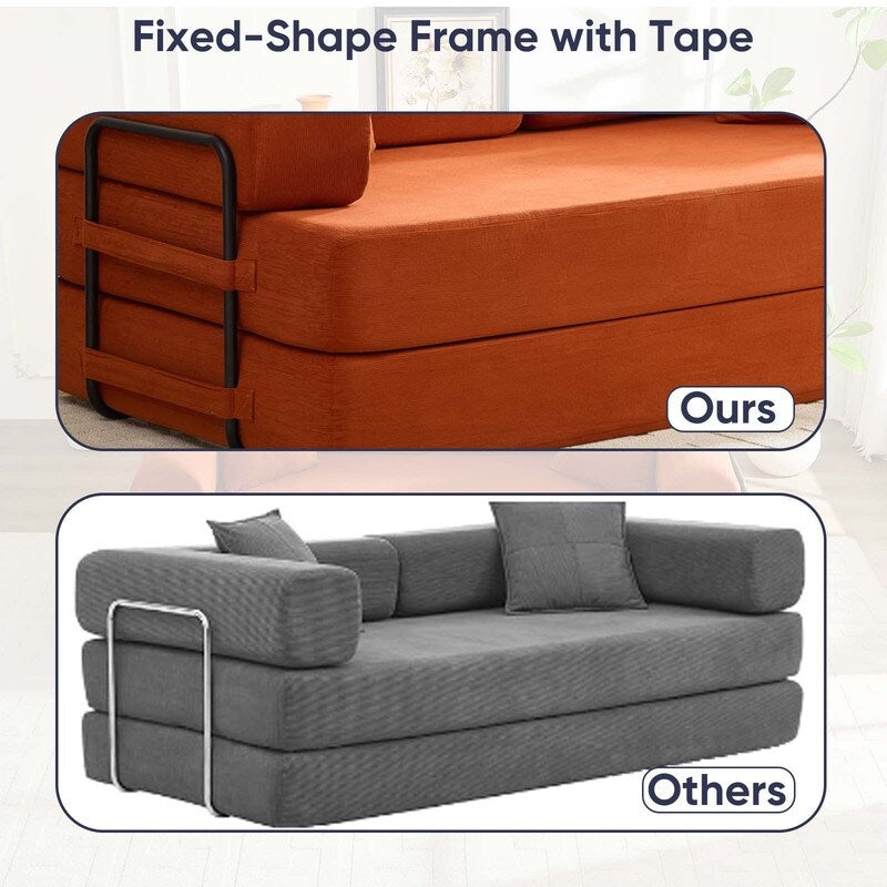 Canapé-lit convertible Mixoy avec accoudoirs amovibles, matelas pliant, canapé-lit de sol amovible et lavable