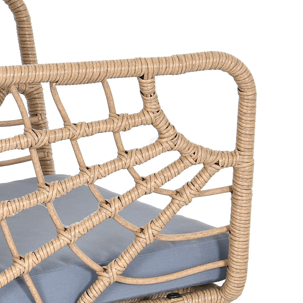 Ensemble de bistrot d'extérieur en osier Moasis 3 pièces avec 2 chaises et table basse