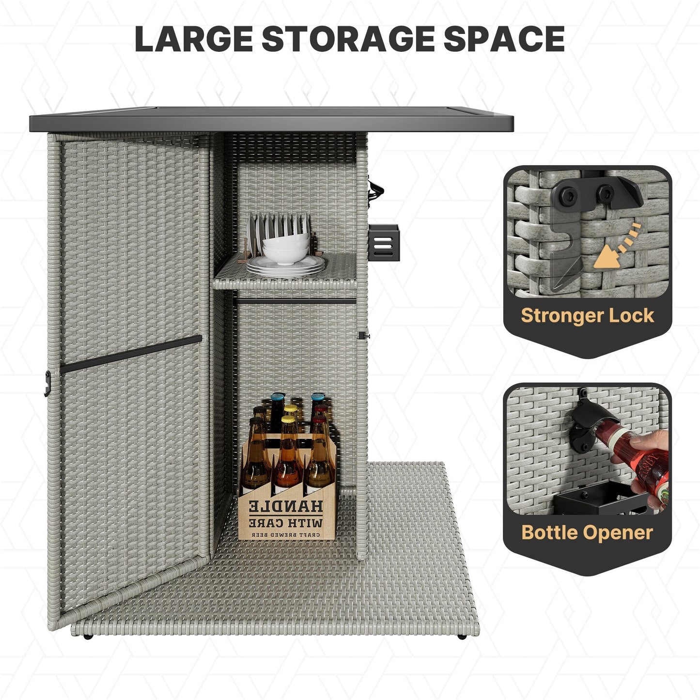 Ensemble de bar en osier pour meubles d'extérieur Moasis 5 pièces - 5 pièces