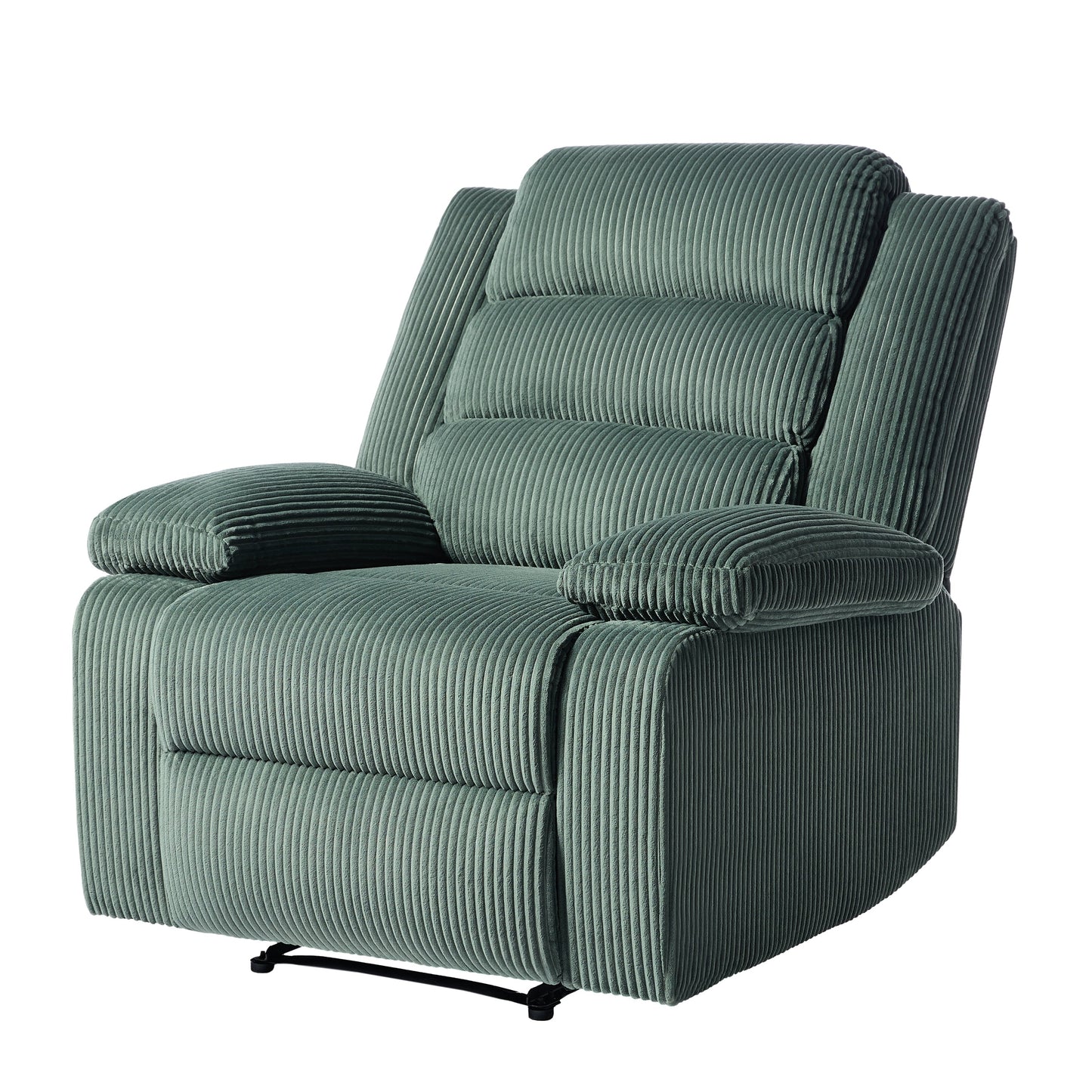 Fauteuil inclinable manuel moderne en velours côtelé, fauteuil inclinable réglable avec accoudoirs larges
