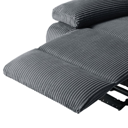 Fauteuil inclinable manuel moderne en velours côtelé, fauteuil inclinable réglable avec accoudoirs larges