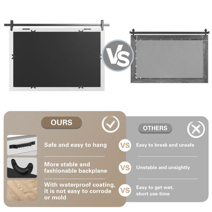 Miroirs muraux modernes, miroir rectangulaire à cadre en bois, miroir de salle de bain, miroir de style grange, miroir de porte de grange disponible en plusieurs tailles