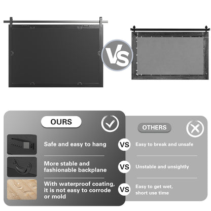 Miroirs muraux modernes, miroir rectangulaire à cadre en bois, miroir de salle de bain, miroir de style grange, miroir de porte de grange disponible en plusieurs tailles