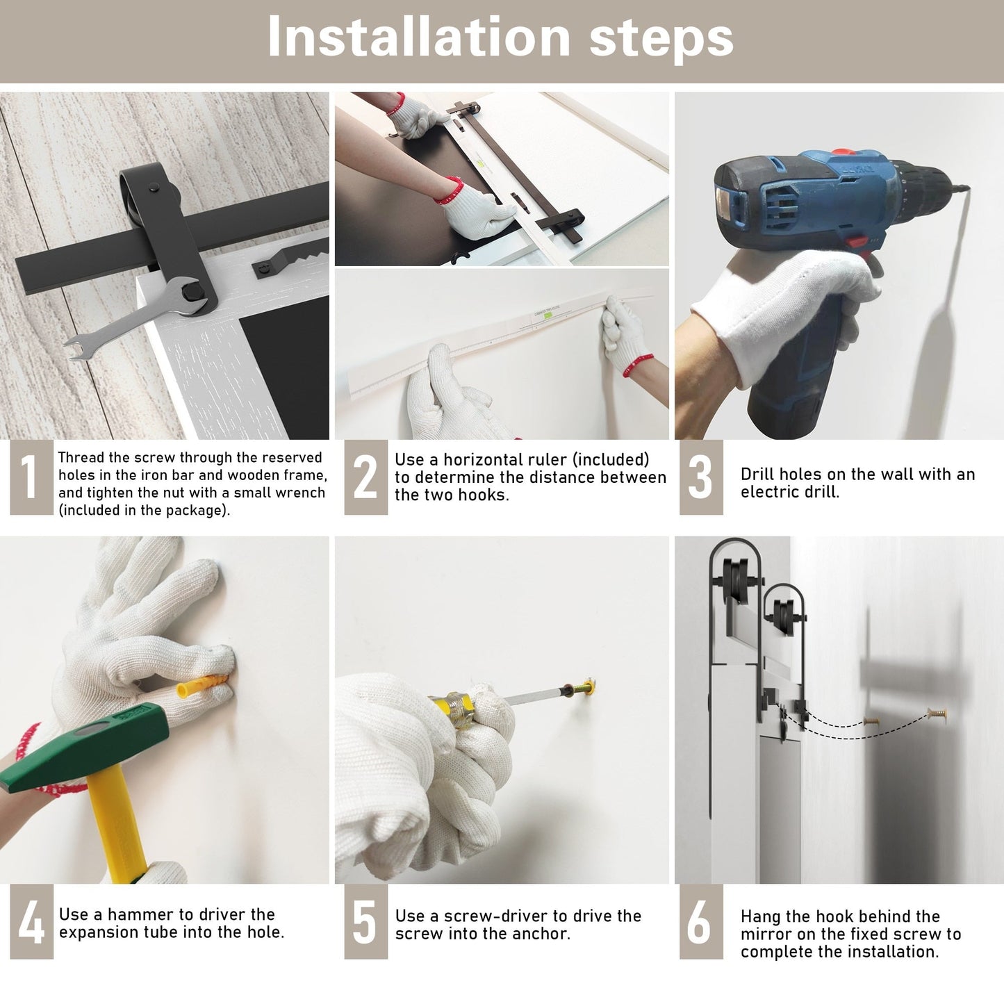 Miroirs muraux modernes, miroir rectangulaire à cadre en bois, miroir de salle de bain, miroir de style grange, miroir de porte de grange disponible en plusieurs tailles