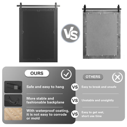 Miroirs muraux modernes, miroir rectangulaire à cadre en bois, miroir de salle de bain, miroir de style grange, miroir de porte de grange disponible en plusieurs tailles