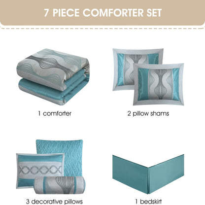 Nanshing Daniella 7-Piece Modern Geometric Comforter Set