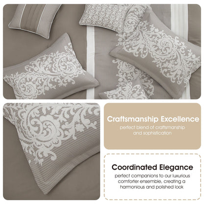 Nanshing Salem Damask Jacquard 7-Piece Comforter Set