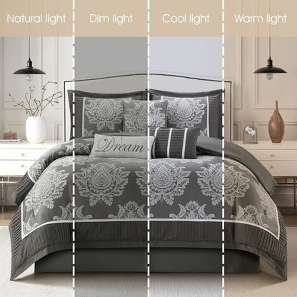 Ensemble de couette traditionnelle damassée Nanshing Tiana 7 pièces