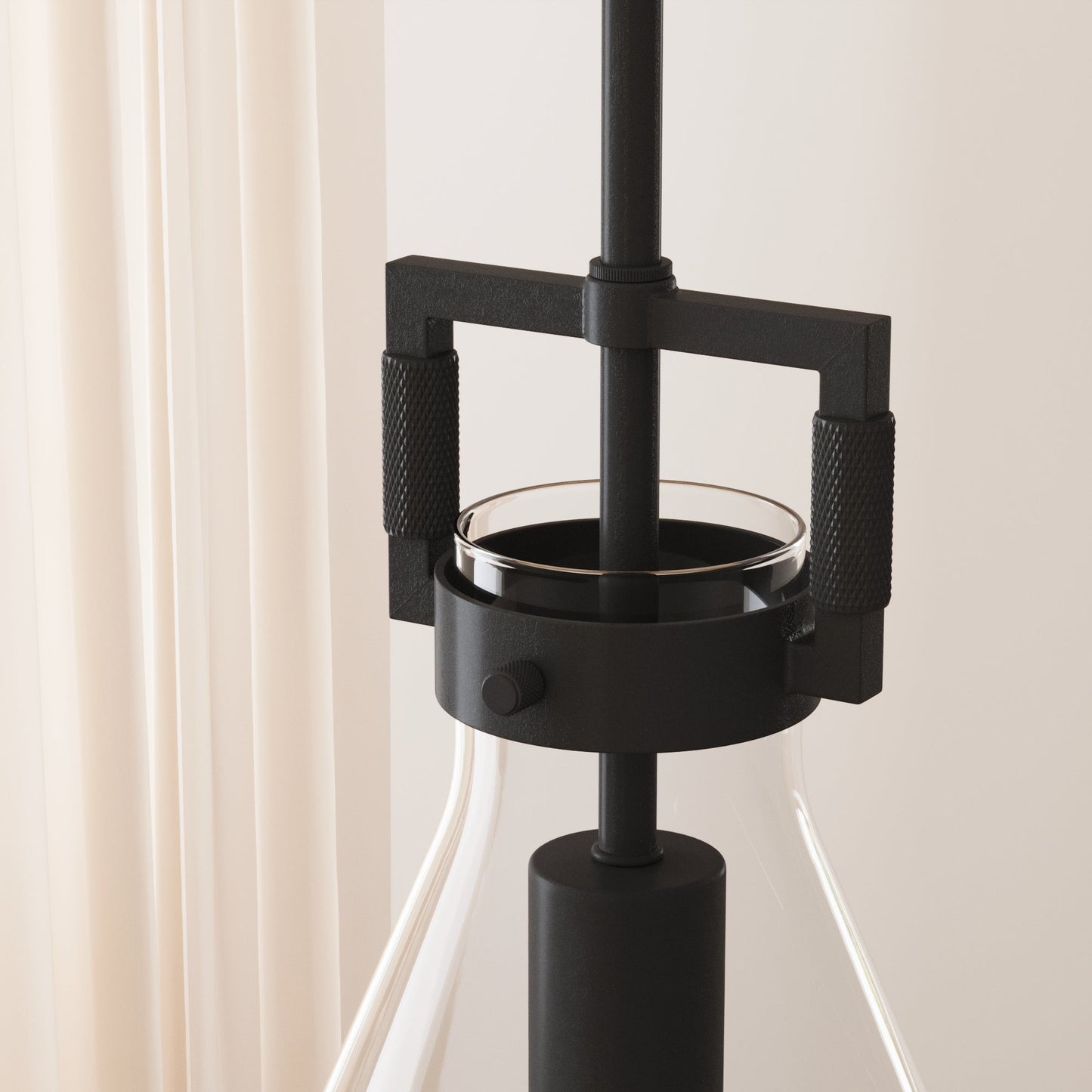 Suspension en verre Nathan James Vincent, luminaire suspendu avec tige réglable et abat-jour transparent