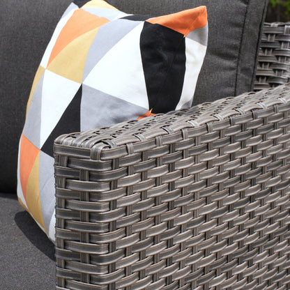 Ensemble de 5 sièges de jardin à dossier haut en osier OVIOS