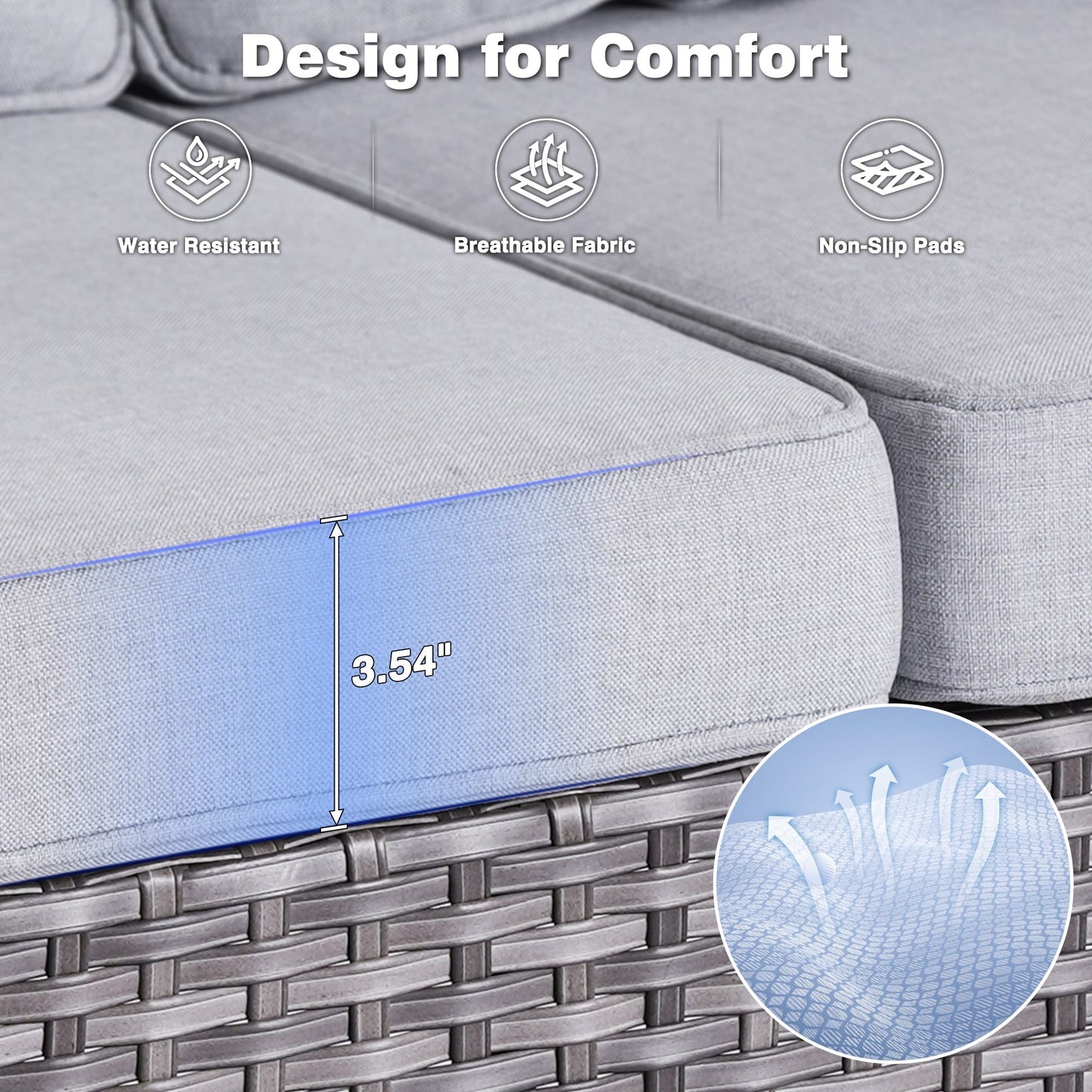 Ensemble de 8 chaises pivotantes en osier pour patio OVIOS