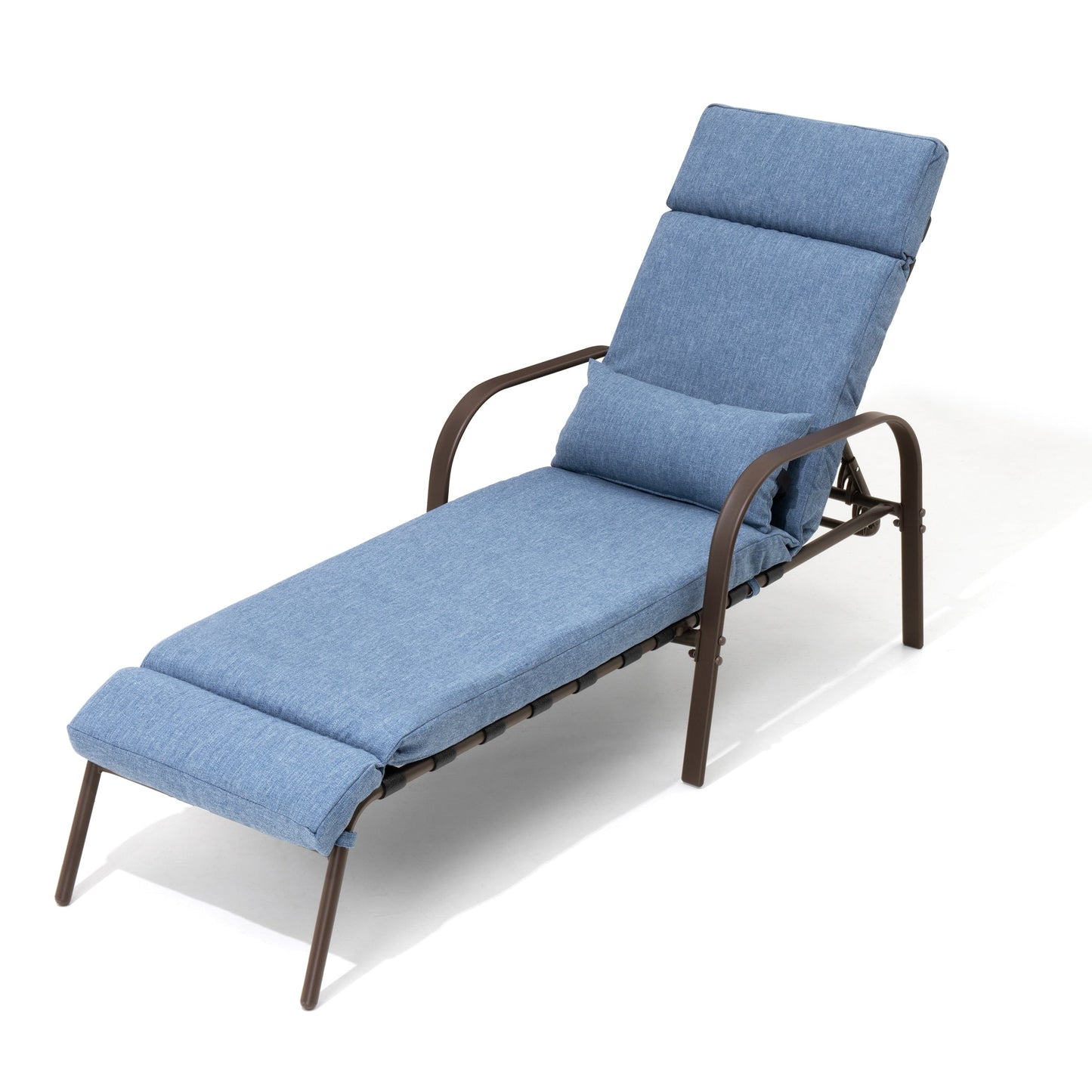 Chaise longue d'extérieur réglable avec coussin pour la plage et la piscine