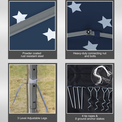 Auvent pop-up robuste Outsunny 10' x 10' avec filet latéral en maille amovible, conception d'installation facile, événement de fête en plein air