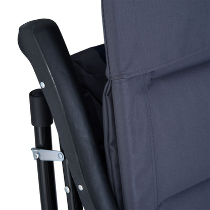 Ensemble de chaises à bascule pliantes Outsunny avec siège et dossier rembourrés, oreiller