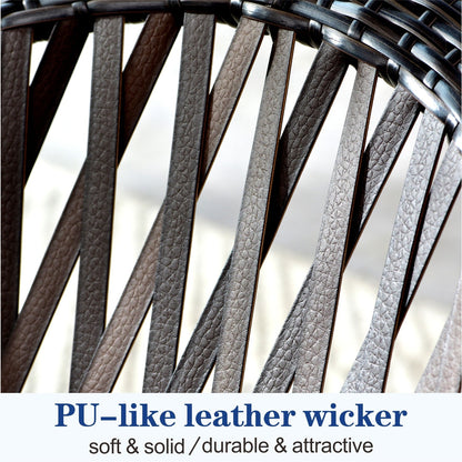 Ensemble bistrot OVIOS 3 pièces avec chaises à bascule et table basse en verre