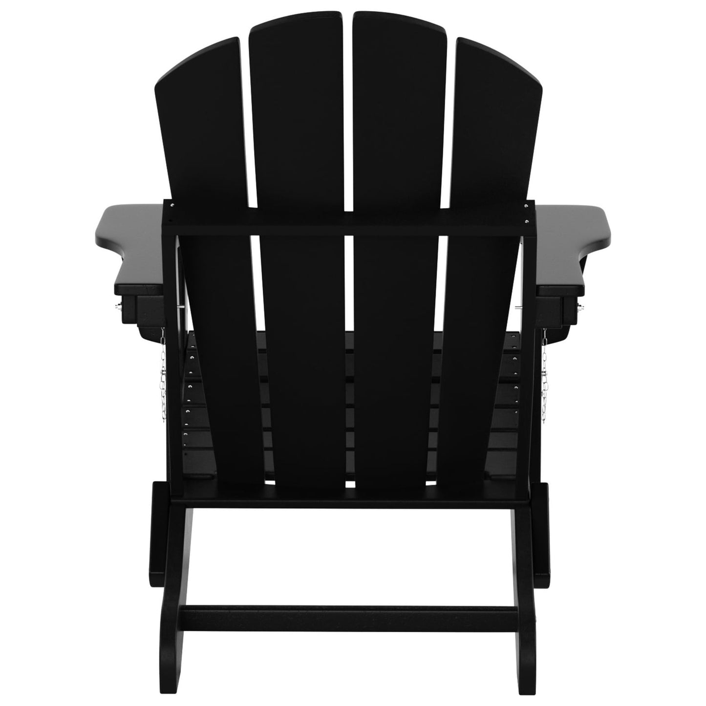 Chaise Adirondack pliable Polytrends Laguna en PEHD pour terrasse extérieure toutes saisons avec pouf (ensemble 2 pièces)