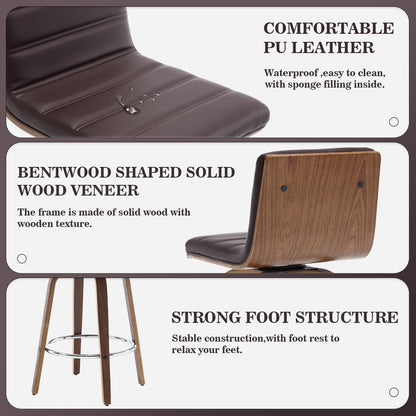 Tabourets de bar/comptoir pivotants en similicuir 26/29, lot de 2/3