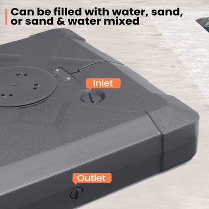 Base de parasol déporté Pellebant de 220 lb avec roulettes - N/A