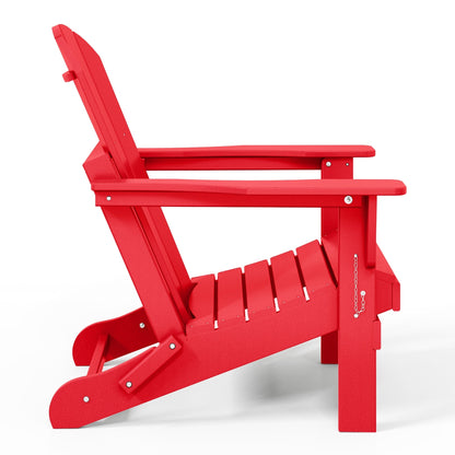 Chaise pliante Adirondack Polytrends Laguna résistante à la décoloration et aux intempéries pour patio extérieur