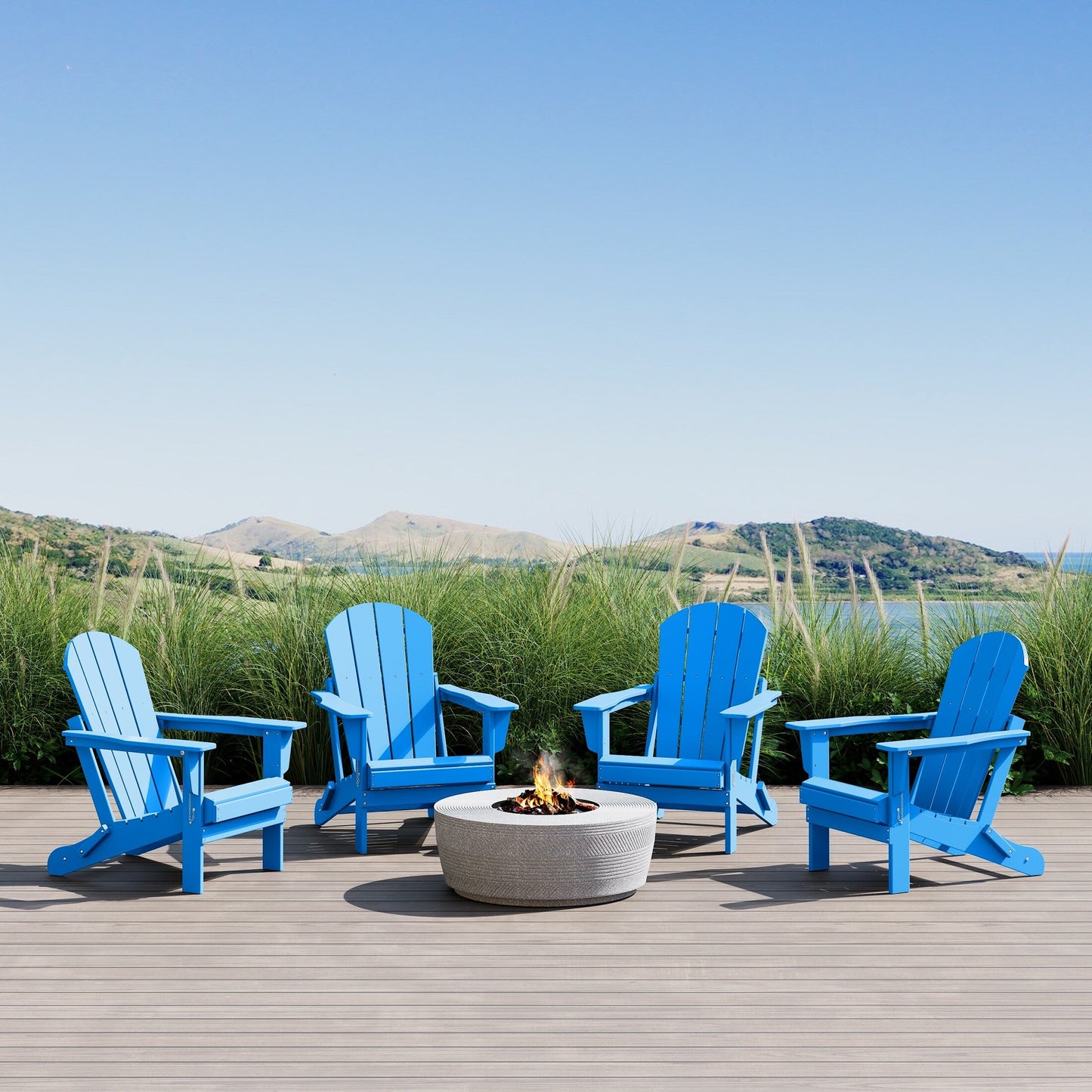 Chaises pliantes Adirondack Polytrends Laguna résistantes aux intempéries (lot de 4)