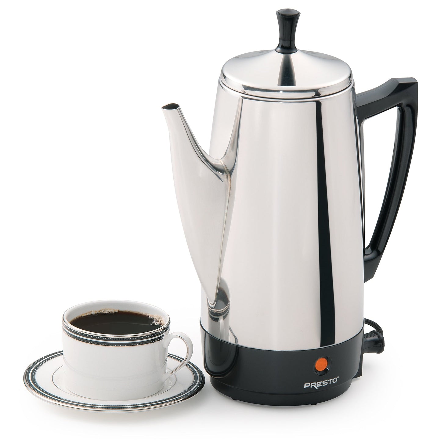 Cafetière Presto en acier inoxydable, percolateur robuste 12 tasses, argent - 2,79