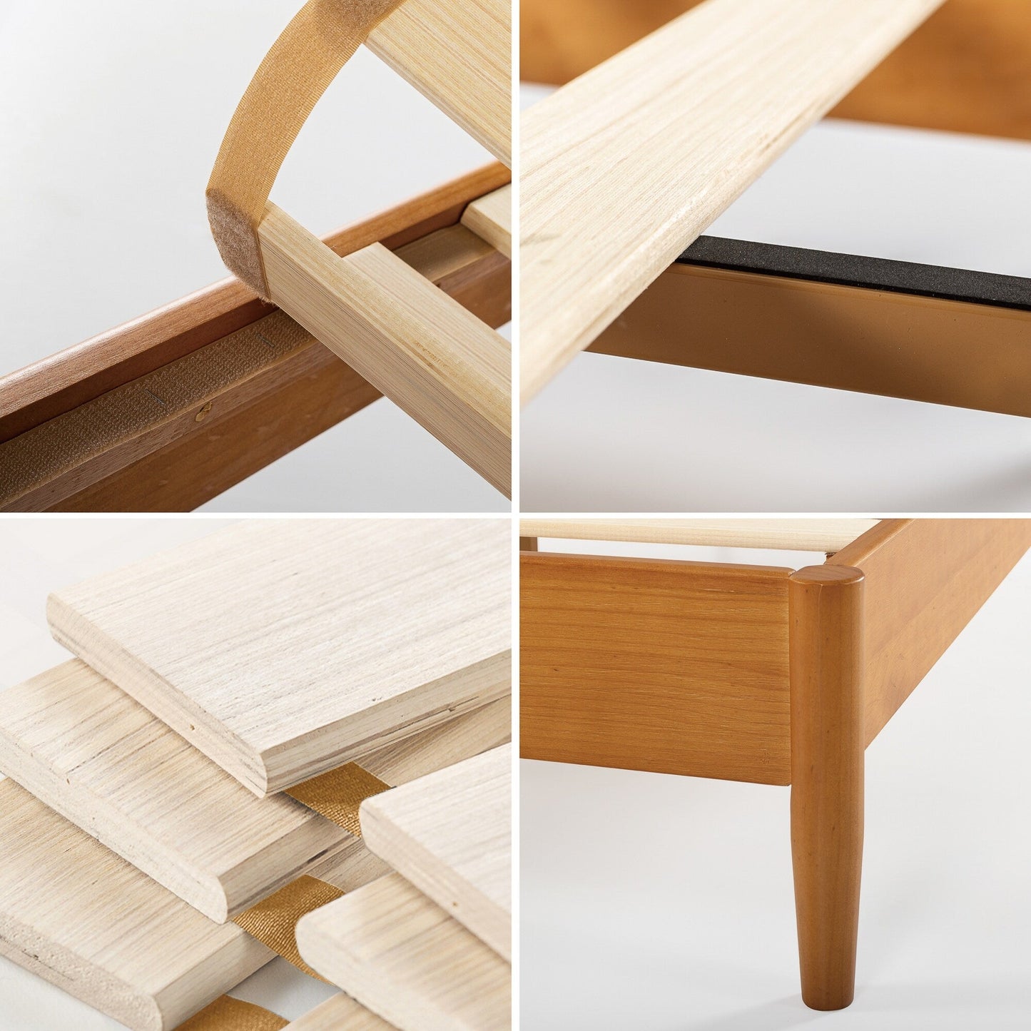 Cadre de lit plateforme en bois du milieu du siècle Priage par ZINUS