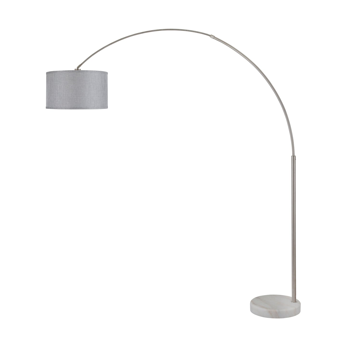 Lampadaire arqué réglable en acier Q-Max 81 avec abat-jour extra large et base en marbre