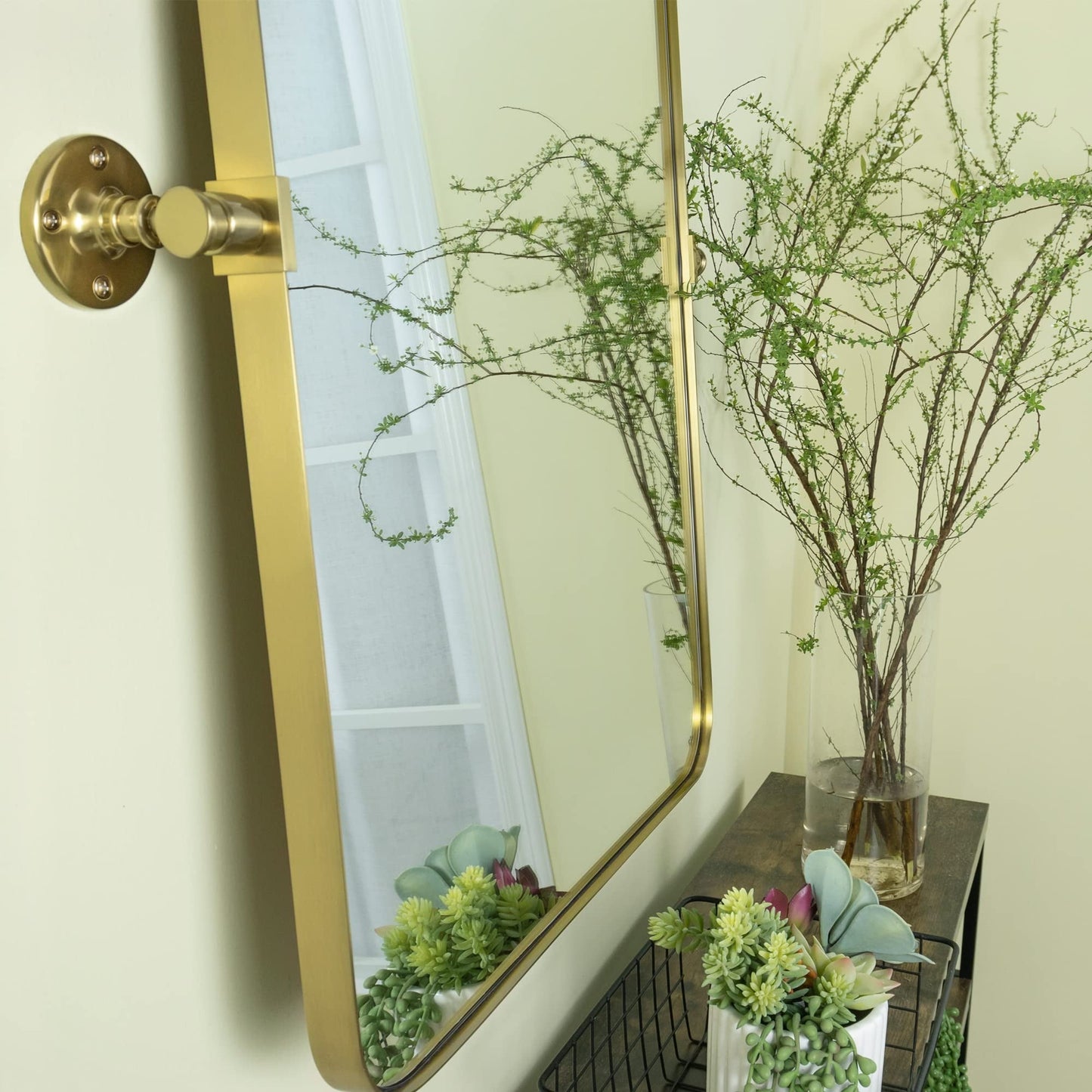 Miroir mural rectangulaire pivotant et inclinable en métal TEHOME Jonathan