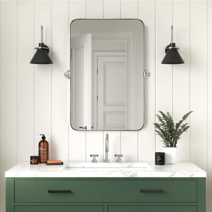 Miroir mural rectangulaire pivotant et inclinable en métal TEHOME Jonathan