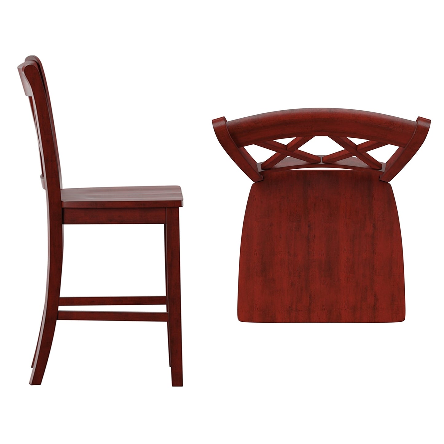 Chaises de comptoir Ronda à dossier double en X (lot de 2)