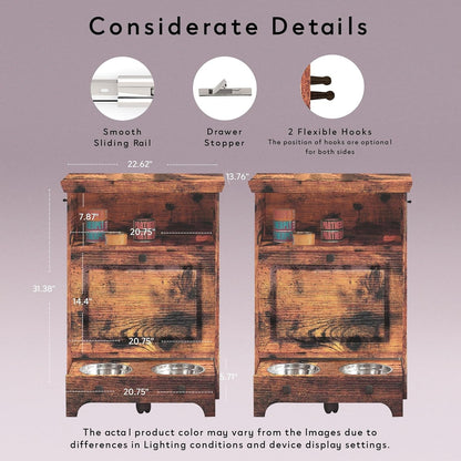 Station d'alimentation pour chiens Roomfitters avec 2 gamelles surélevées et armoire d'alimentation inclinable pour animaux de compagnie