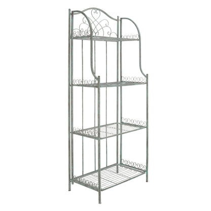 Étagère de boulangerie d'extérieur à 4 niveaux en fer forgé victorien SAFAVIEH Bryn - 25 po L x 15 po P x 63 po H - 25L x 15P x 63H