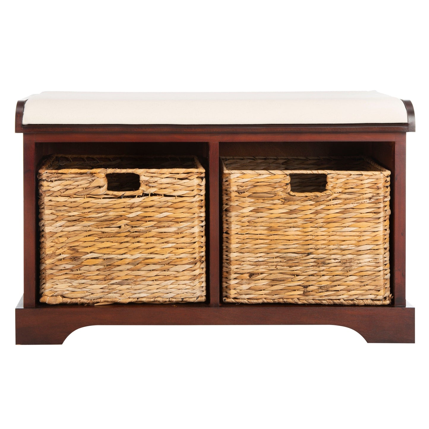 Banc de rangement tressé marron Euphemia de SAFAVIEH - 33,5 x 16,1 x 19,9 - 34 L x 16 P x 20 H