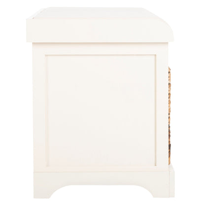 Banc de rangement tressé marron Euphemia de SAFAVIEH - 33,5 x 16,1 x 19,9 - 34 L x 16 P x 20 H