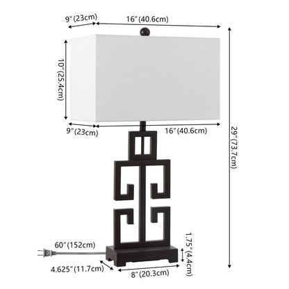 Lampe de table Chantelle de SAFAVIEH Lighting, 29 pouces, finition or antique grecque (lot de 2) - 16 L x 9 P x 29 H