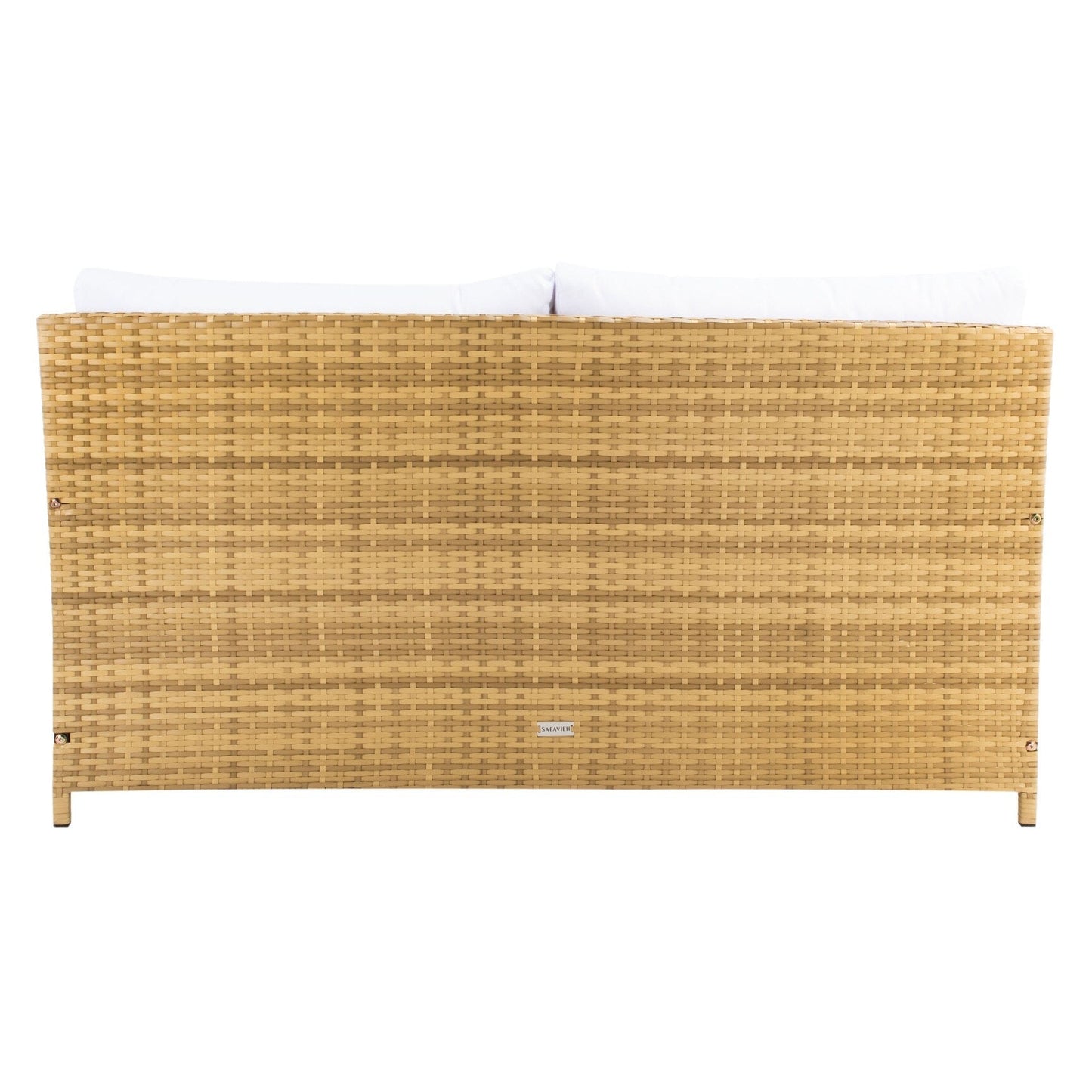 Lit de repos d'extérieur SAFAVIEH Taniyah en osier avec oreiller et coussins - 53 L x 28 P x 62 H