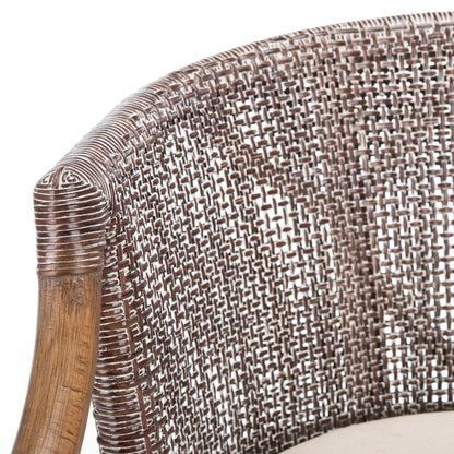 Tabouret de bar en rotin SAFAVIEH Virona de 76 cm (22,3 po l x 20,5 po l x 39 po H)