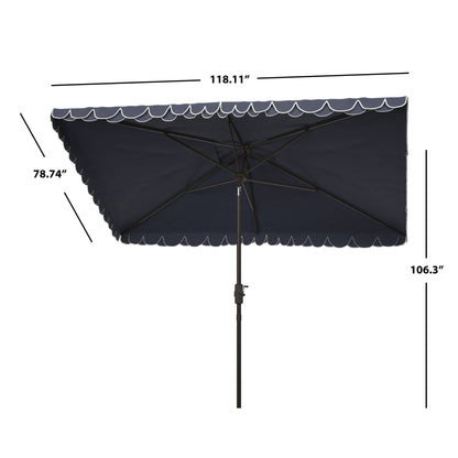 Parasol d'extérieur rectangulaire SAFAVIEH Zariah 6'x10' avec cantonnière