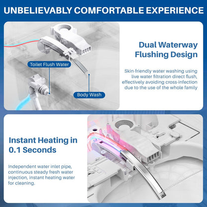 Toilettes intelligentes, toilettes bidet monobloc pour salles de bains, toilettes allongées modernes avec eau chaude, double chasse d'eau automatique, fonctionnement par capteur de pied