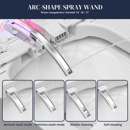 Toilettes intelligentes, toilettes bidet monobloc pour salles de bains, toilettes allongées modernes avec eau chaude, double chasse d'eau automatique, fonctionnement par capteur de pied