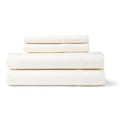 Parure de lit à poches profondes et respirante en rayonne de bambou de couleur unie