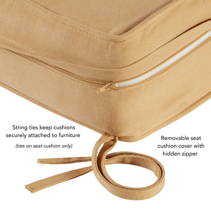 Ensemble de coussins d'extérieur à siège profond Sunbrella de qualité supérieure, 2 pièces