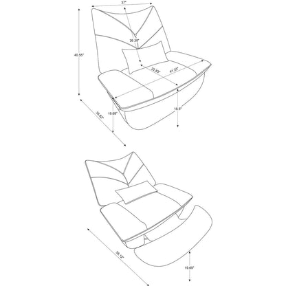 Fauteuil inclinable pivotant et électrique avec haut-parleurs Bluetooth, support de téléphone, ports de chargement USB et Type-C, rangement dissimulé des accoudoirs