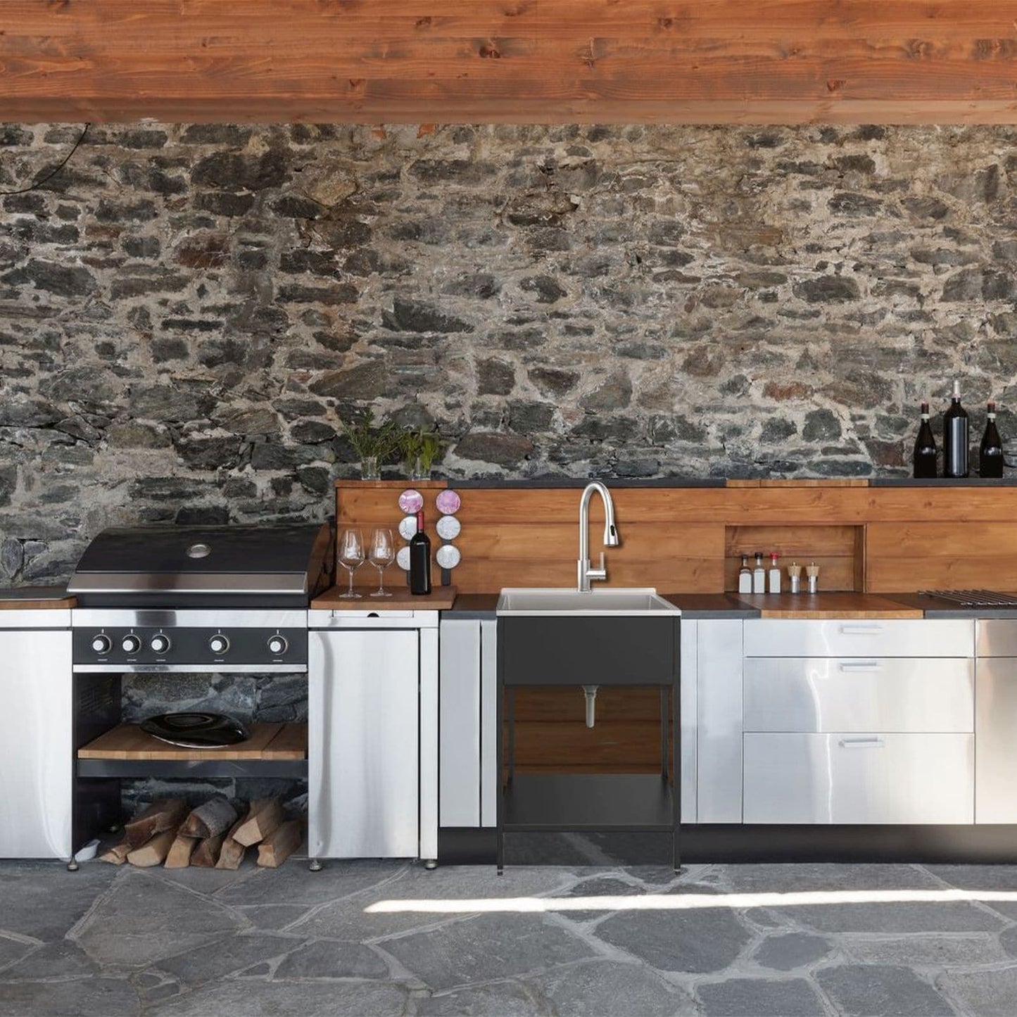 Évier de buanderie et lavabo en acier inoxydable Transolid EWS-2422S de 24 po de largeur x 22 po de profondeur x 35 po de hauteur - 24 po x 22 po